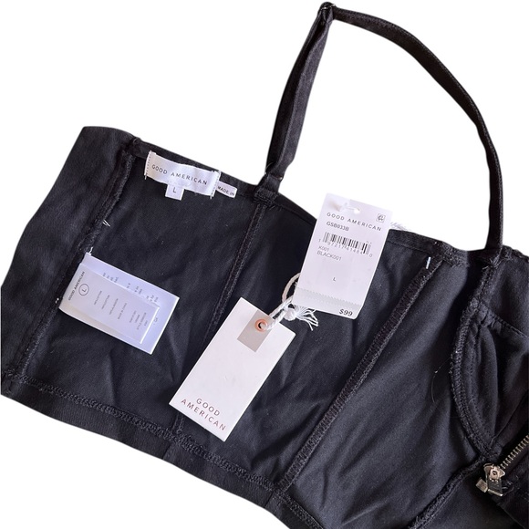 Good American Sleek Black Crop Top - Picture 6 of 8